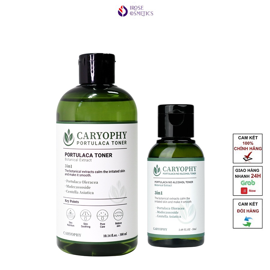 Toner cho da mụn Caryophy Portulaca 50ml và 300ml IROSE-CARTCDM