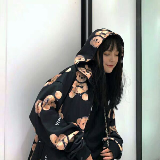 Áo khoác gấu ulzzang unisex hót trend cho nam nữ kèm ảnh thật