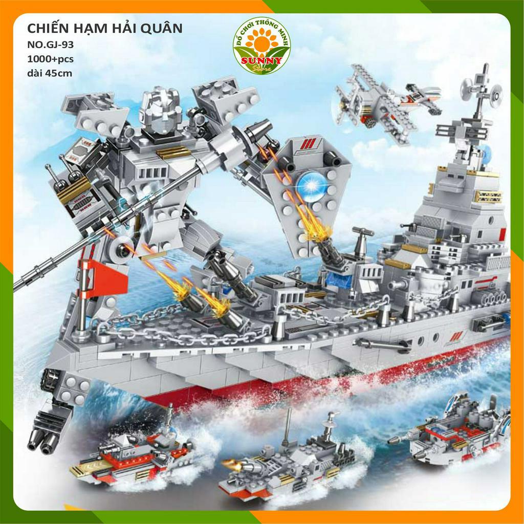 Đồ chơi lắp ghép mô hình 3D Tàu chiến hải quân - Hai biến thể  - Kích thước: 32-45cm - 540-1000pcs - Bé Trai - Sunny