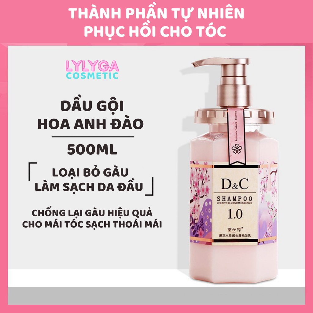 Sữa tắm hoa anh đào D&amp;C 500ml dầu gội dầu xả DC. trẻ hóa sáng da dưỡng ẩm lưu hương lâu phục hồi hư tổn cho tóc ST04