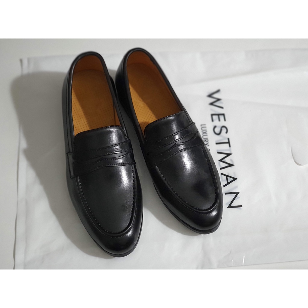 Giày lười da thật Penny Loafer W0004 - 3 Màu Đen, Nâu, Nâu Sáng)