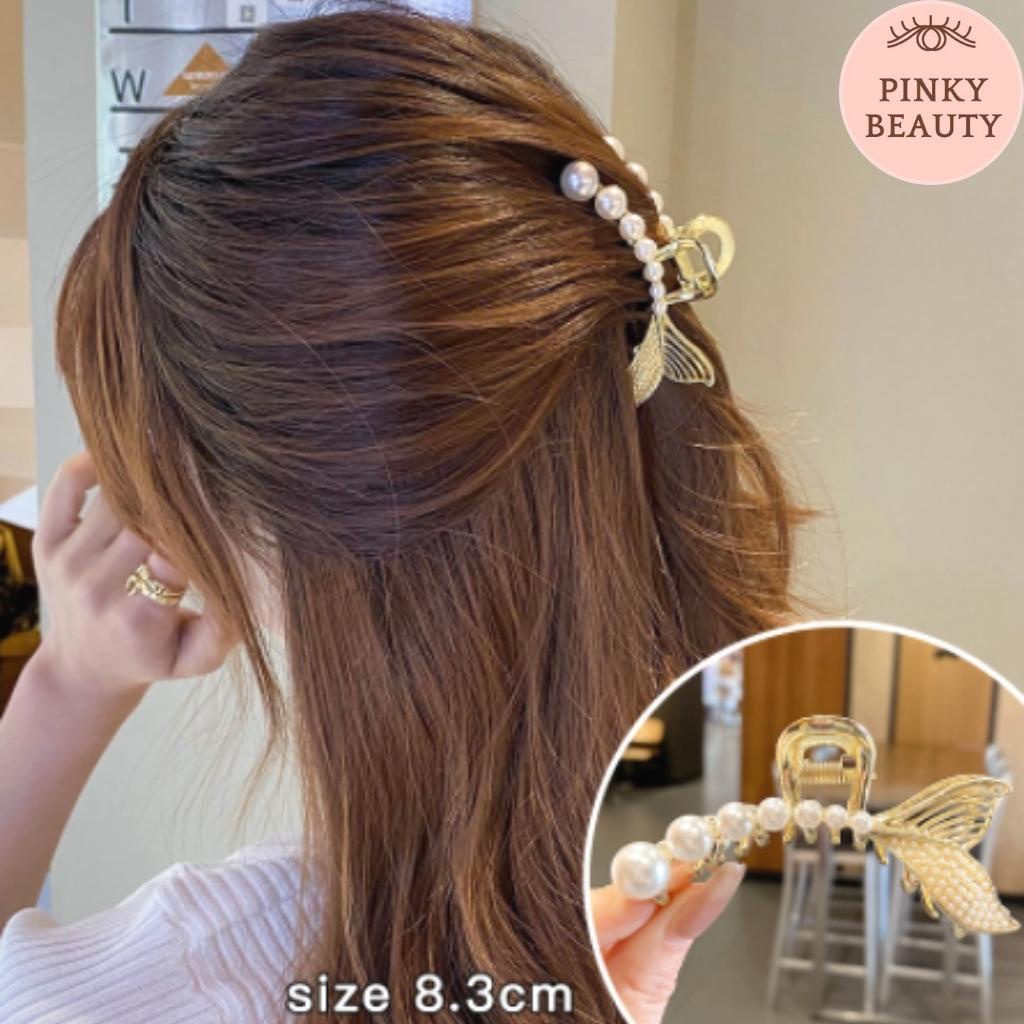 Kẹp Tóc Đuôi Cá Đính Ngọc Trai Nhân Tạo Cài Tóc Sang Chảnh Phong Cách Tiểu Thư Hàn Quốc - Pinky Beauty