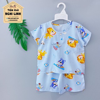 [size 8: 16-17kg] Đồ bộ cho bé trai, quần áo trẻ em đùi ngắn vải tole lanh- Tiệm nhà Nghi Linh