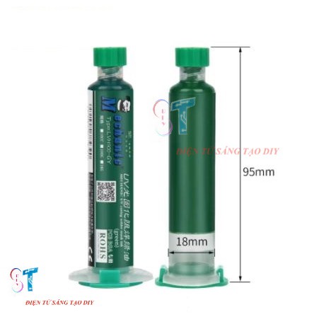 Nhựa Phủ Mạch UV 10cc Màu Xanh Lá / Xanh Dương