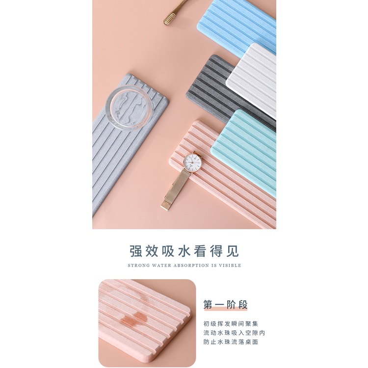 Tấm lót hình chữ nhật thấm hút tốt tiện dụng cho nhà tắm/ khách sạn