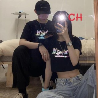 Sét áo đôi nam nữ sweater và croptop in phản quang 7 màu