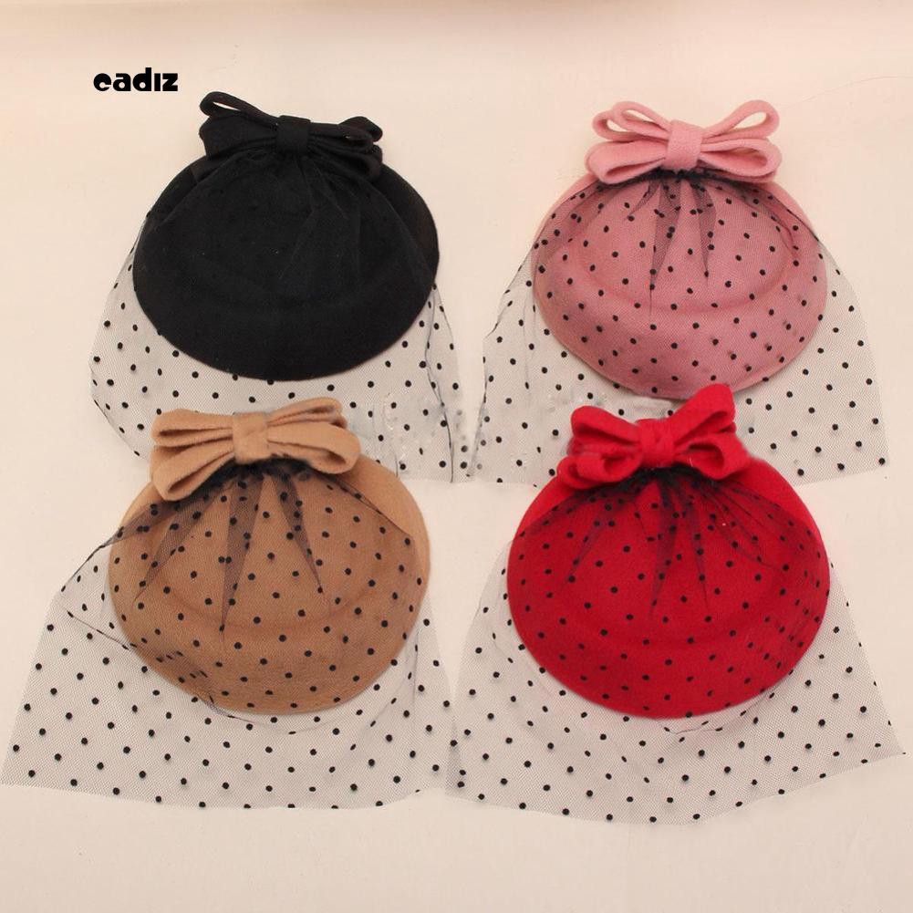 Kẹp tóc hình nón phối ren đính nơ phong cách thanh lịch dành cho nữ