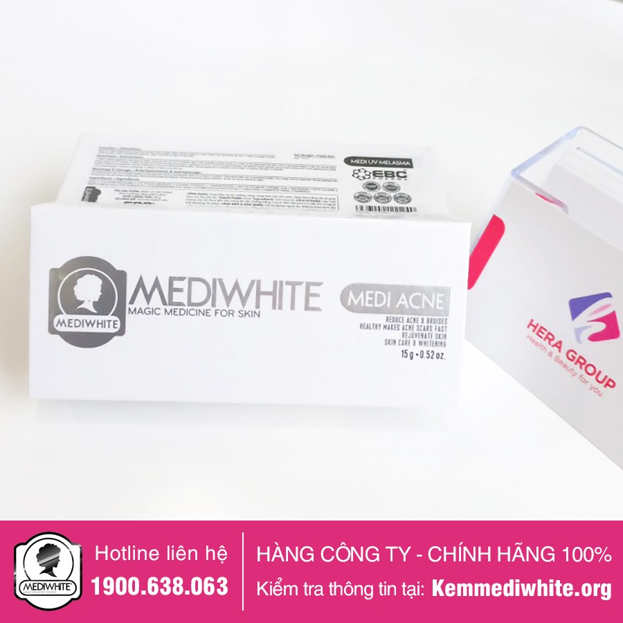 Kem Mụn Medi White Chính Hãng - Medi Acne - Kem Ngừa Mụn Sáng Da Mờ Thâm Medi White - Hàng Công Ty