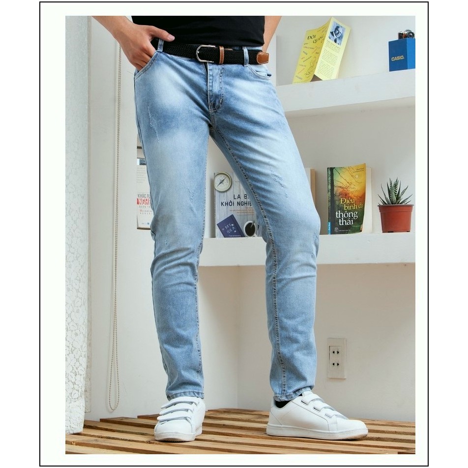 quần jean nam XANH BẠC (5678) chất jean giãn tốt PL2-2F11