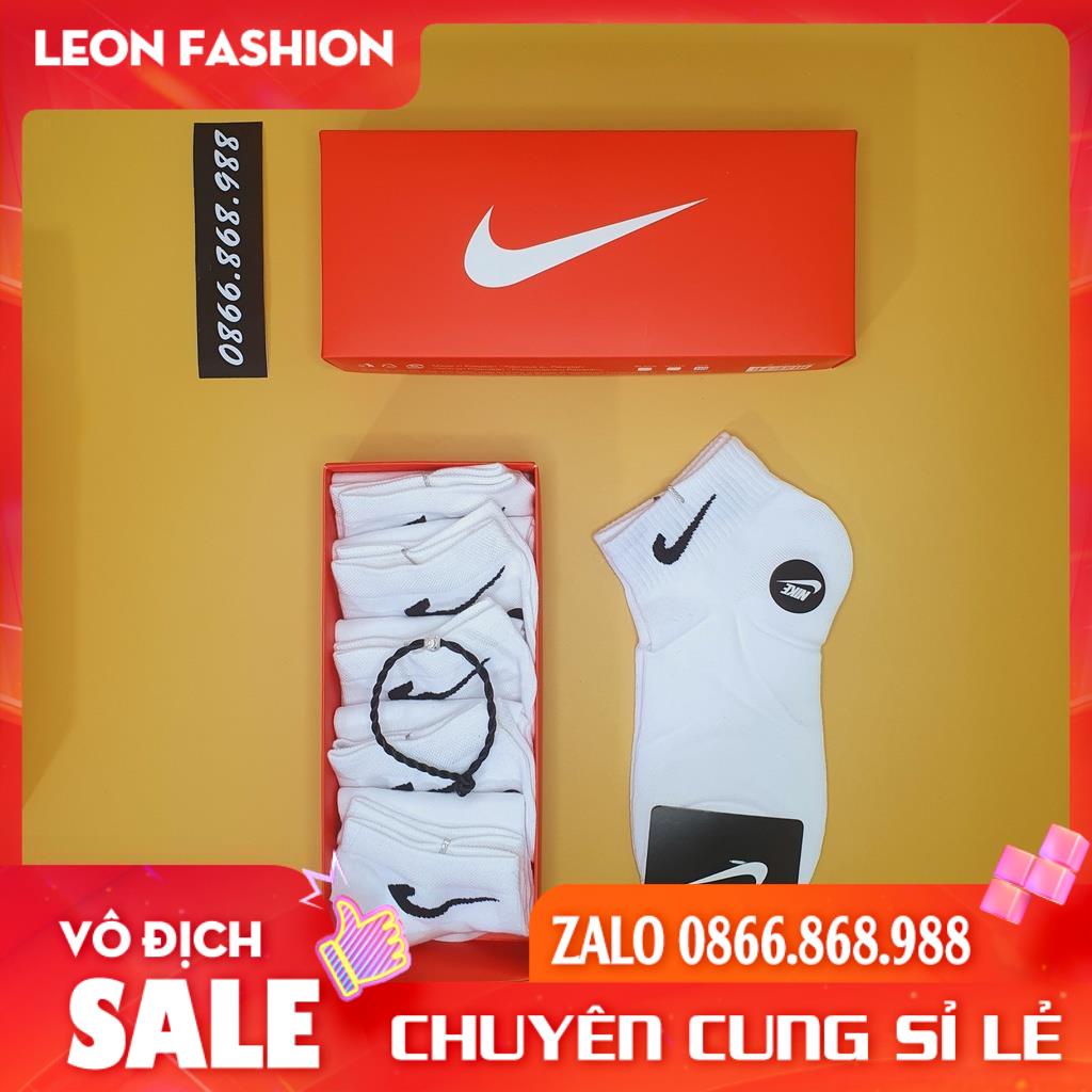 Tất NIKE cổ ngắn Màu nổi bật [Hộp 5 Đôi] Vớ Nam Nữ Thể thao Dệt kim Cao cấp QUÀ TẶNG - Kho sỉ tất