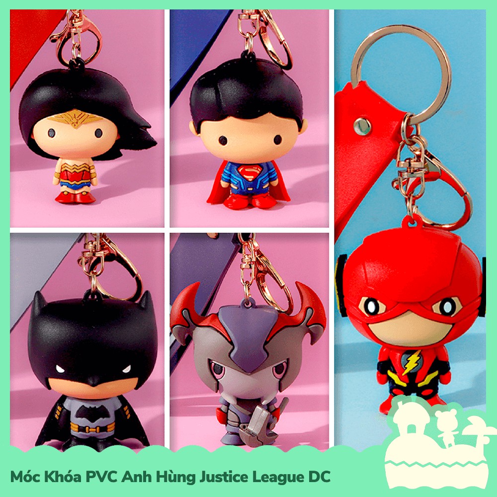 [Sẵn VN] Móc Khóa Keychain PVC Justice League Anh Hùng Hero DC