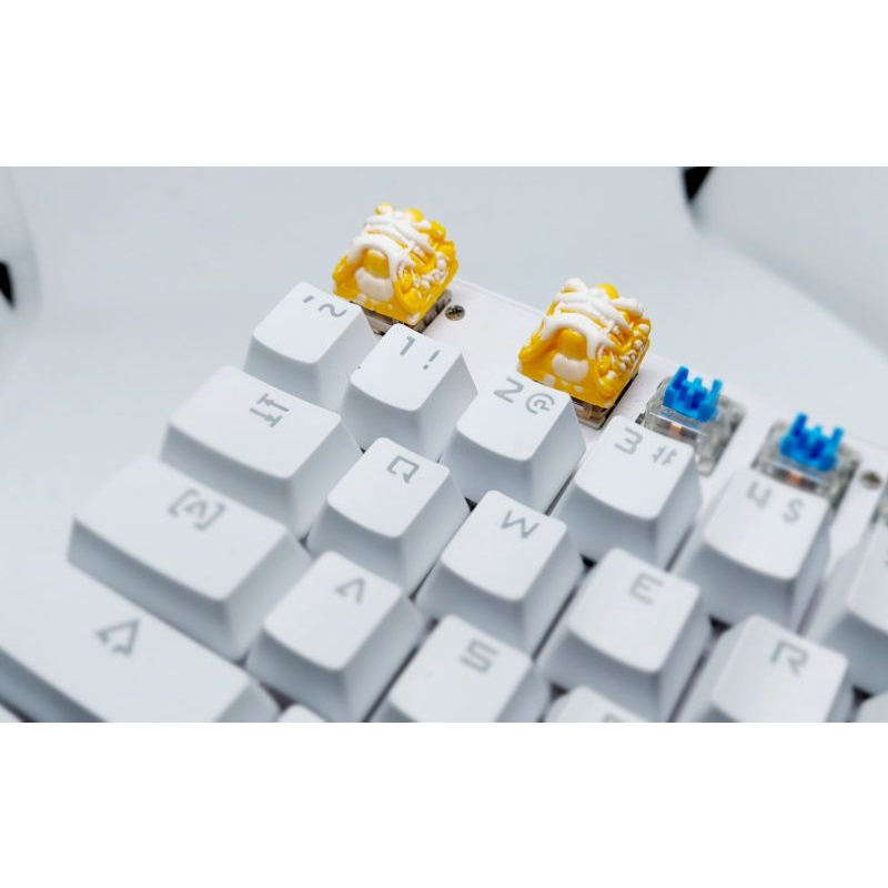 Keycap Shishi clone tone trắng vàng trang trí bàn phím cơ gaming