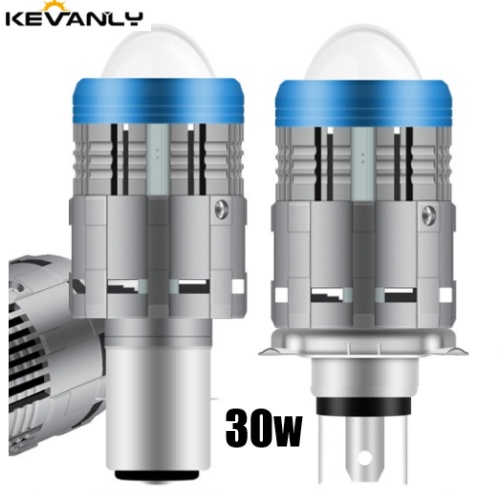 Đèn pha Kevanly bóng LED màu kép H4 BA20D cho xe máy