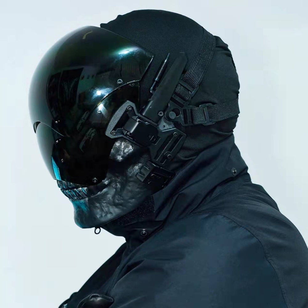 CyberPunk Mặt Nạ Cosplay Bloodsport Dc Sọ Mặt Nạ Mặt Nạ Với Ánh Sáng LED, lễ Hội Âm Nhạc Và Đá Cảnh Đạo Cụ Phù Hợp Forhalloween Và Đảng