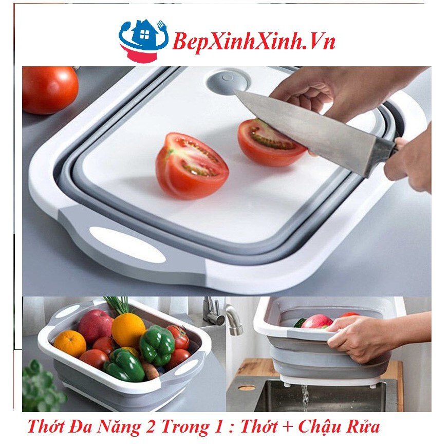 Thớt Đa Năng 2 Trong 1-Thớt và Chậu rửa , Thớt Tiện Lợi Thông Minh 2 Trong 1 , Bepxinhxinh