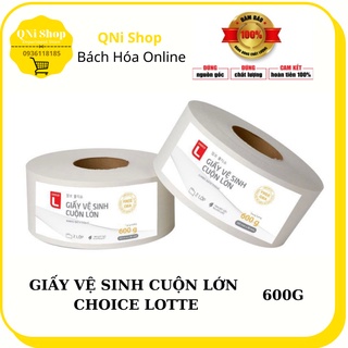 Giấy Vệ Sinh Cuộn Lớn Choice Lotte 600g - Khăn Giấy Cuộn Lớn Cao Cấp Dài Mịn 2 Lớp