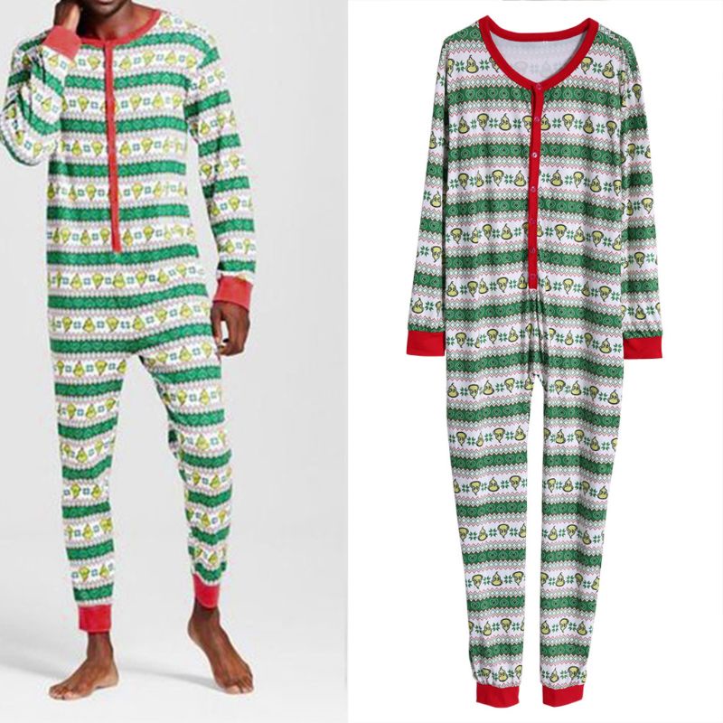 Bộ Đồ Ngủ Pijama Tay Dài In Họa Tiết Giáng Sinh Dễ Thương Cho Gia Đình