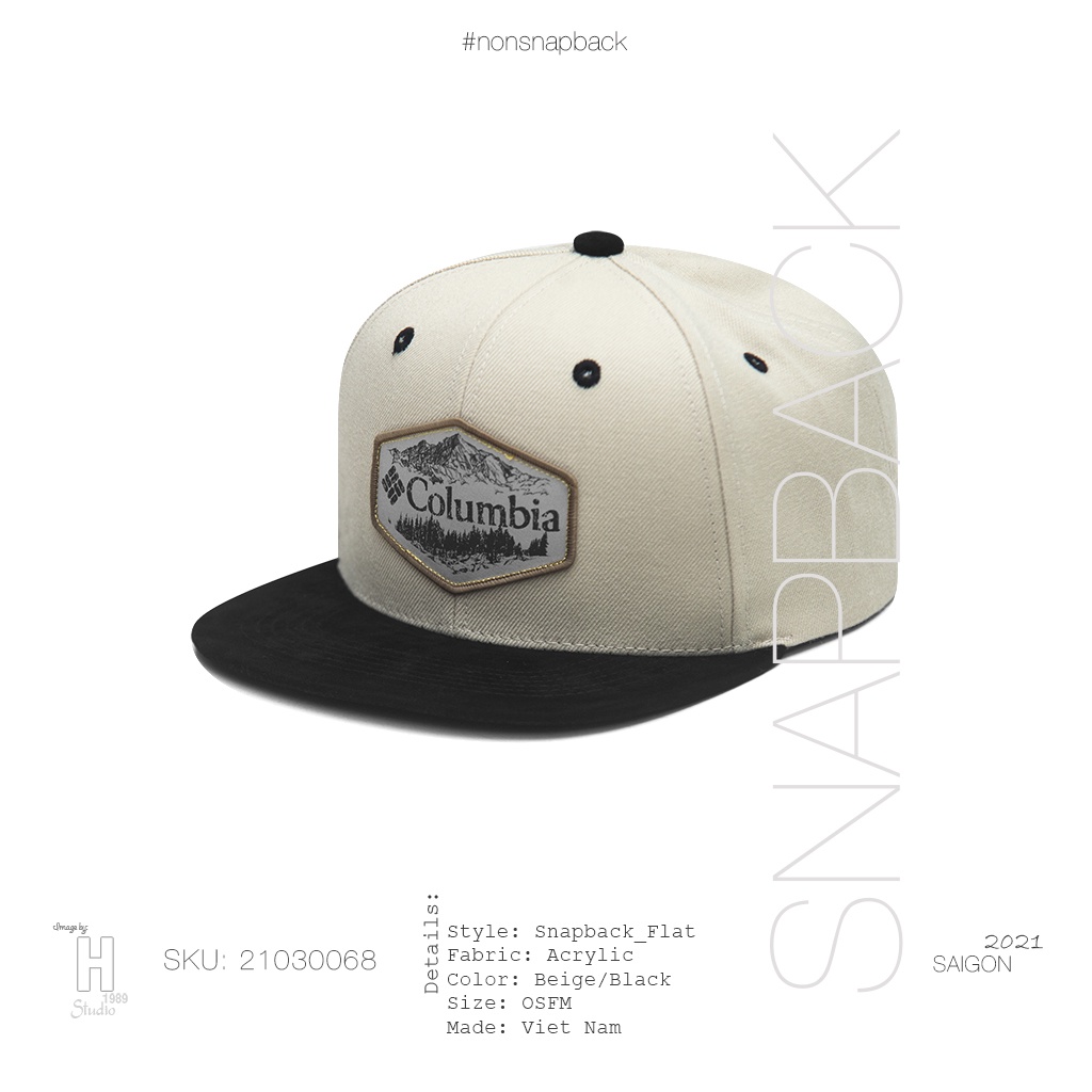 Mũ snapback thời trang nam màu Be vành da cao cấp logo thêu hàng chất lượng tiêu chuẩn xuất khẩu khóa gài bấm free size