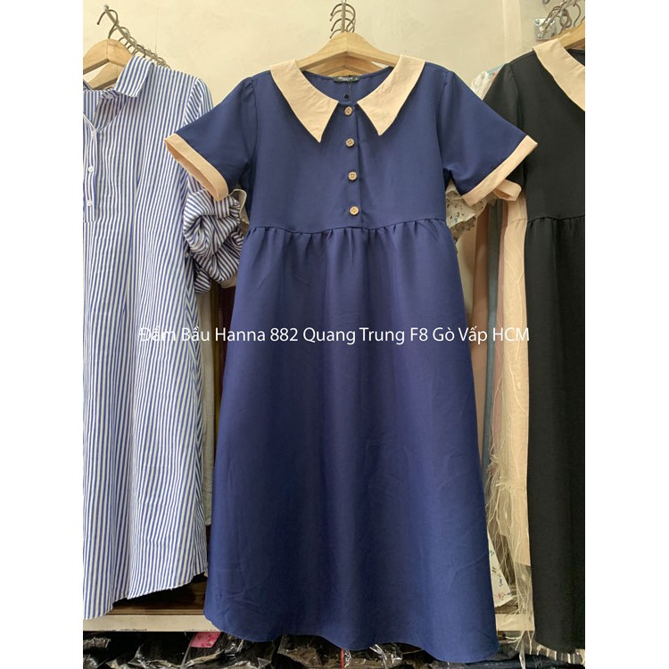 [SIZE 40-78KG] Đầm bầu công sở dễ thương vải cao cấp mềm mát mùa hè, không nhăn, cởi nút cho bé ty được, có size 40-80kg