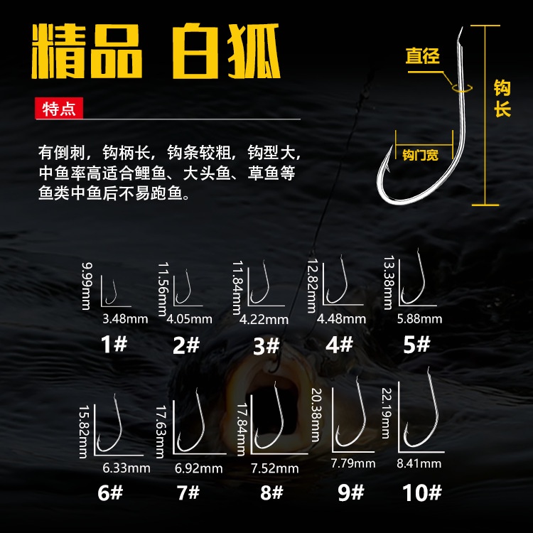 Set 55 Phụ Kiện Chuyên Dụng Chất Lượng Cao#-13# Móc Câu Cá Bằng Thép Carbon Màu Trắng Hình Cáo Iseni Izu Creek