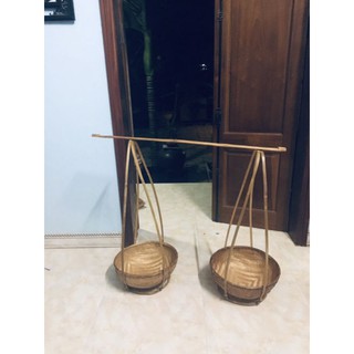 Quanh gánh size to ( quang cao 90cm, đoàn dài 1.2m,  thúng to 40cm)