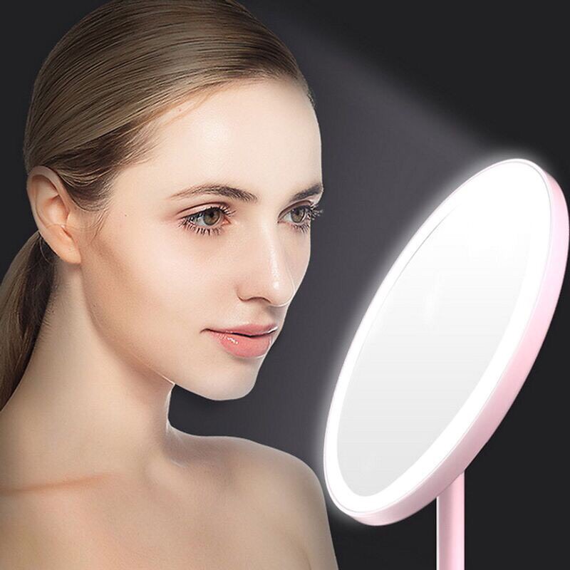 Gương Để Bàn Trang Điểm Có Đèn Led Cảm Ứng 3 Chế Độ Ánh Sáng Gương MakeUp
