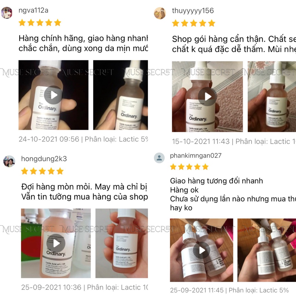 [Quà Tặng Khẩu Trang] Serum The Ordinary - Lactic Acid 5%/10% + HA 2% - Cấp Nước, Sáng Mịn Da 30ml [Bản Canada] | BigBuy360 - bigbuy360.vn