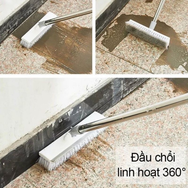 Chổi lau sàn , cây lau sàn gạt nước quét gạch 2 đầu tiện lợi dễ điều chỉnh chiều dài,bàn xoay và bàn cứng