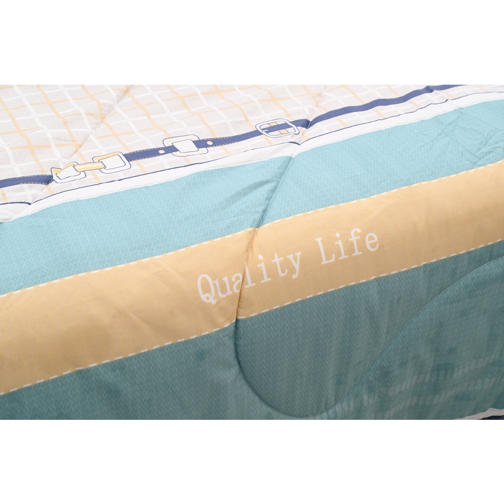 Bộ drap, áo gối NIN Calisto - CT220011 màu xanh sọc (không kèm mền)