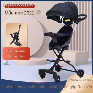 [ Siêu Tiết kiệm]Đi bộ tạo tác em bé Xe đẩy trẻ gấp gọn nhẹ hai chiều bốn bánh cảnh quan cao