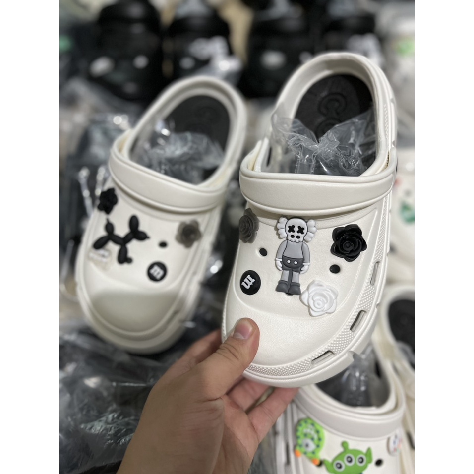 Dép sục nữ Croc Toy story, Gấu kaws đế độn 3cm thời trang ulzzang Hàn Quốc TH-76
