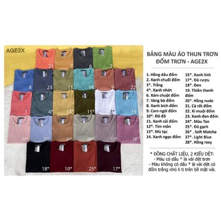 Áo thun trơn nam nữ AGE2X LOẠI 1