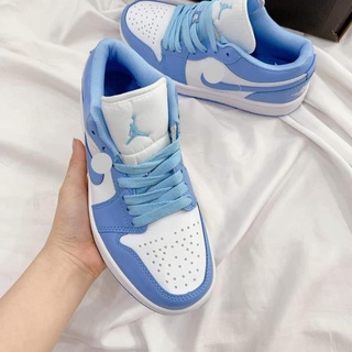 Giày JORDAN 1 MÀU XANH DƯƠNG CỔ THẤP , Giày sneaker jordan jd 1 xanh da trời LOW , giày thể thao hot trend 2022 HB765