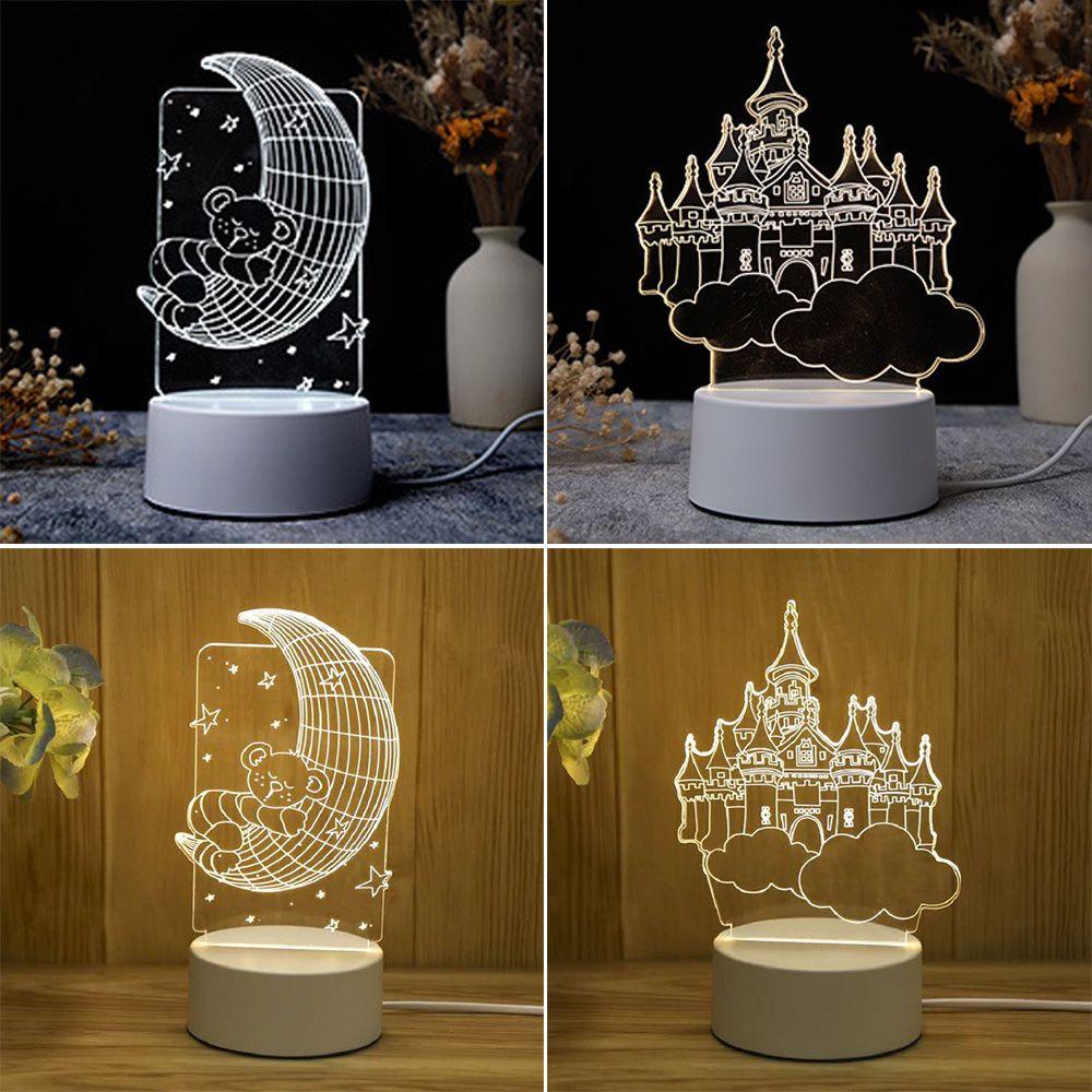 Đèn LED ngủ FASHYUNER WAPKTY hình lâu đài/ gấu sáng tạo trang trí bàn tiệc cưới/ valentine