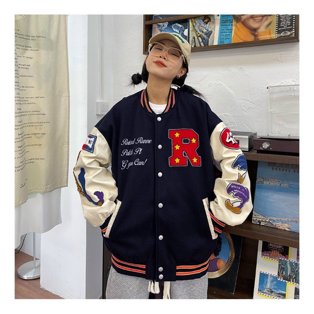 ÁO KHOÁC BÓNG CHÀY VẢI NỈ NGOẠI R PHỐI TAY DÙ CỰC CHẤT. FORM RỘNG &lt; 70KG NAM NỮ MẶC THOẢI MÁI.