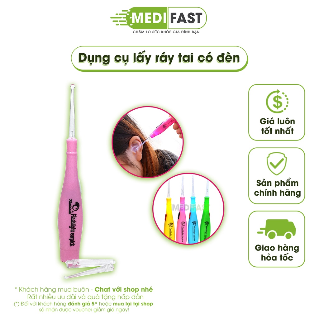 Dụng cụ lấy ráy tai cho bé có đèn kèm nhíp gắp - An toàn, hiệu quả mà không làm đau bé