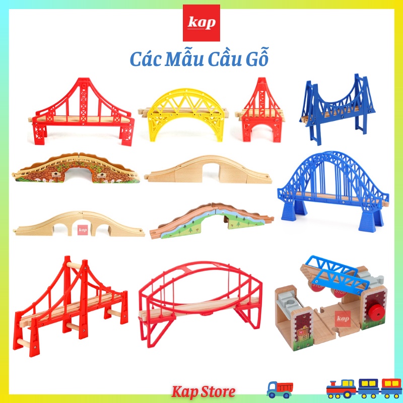 Cầu nối đường ray xe lửa gỗ, phụ kiên mô hình đường ray xe lửa gỗ