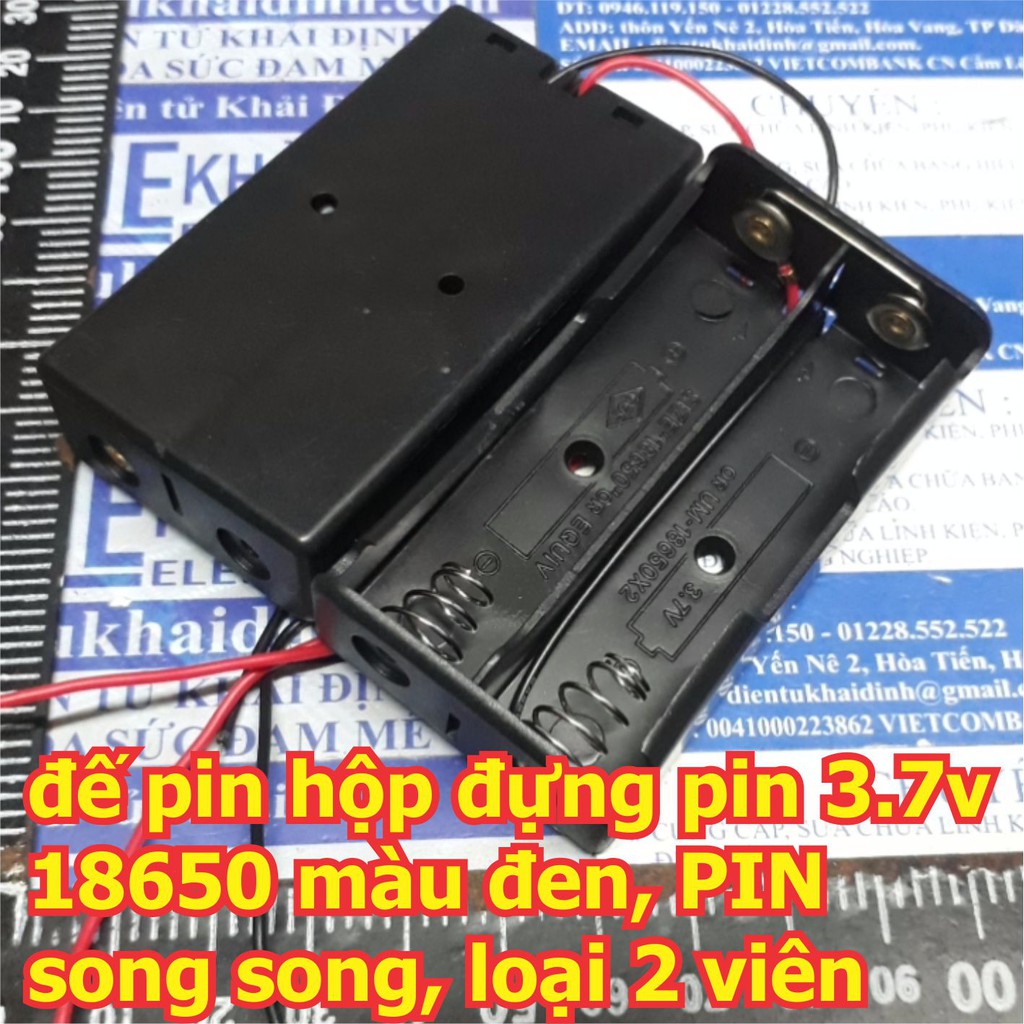đế pin hộp đựng pin 3.7v 18650 màu đen, PIN song song, các loại 2 viên/ 3 viên/ 4 viên kde5758