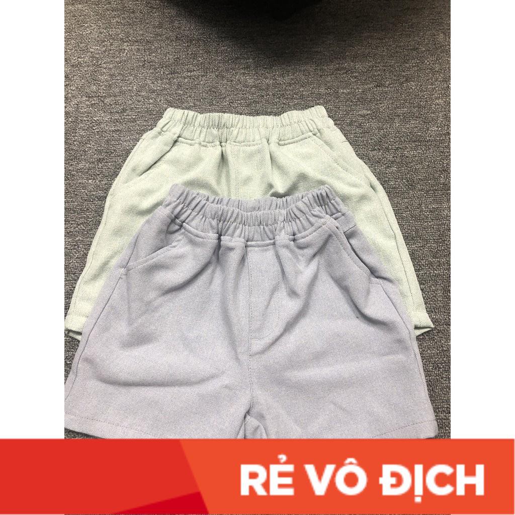 Quần sooc thô bé trai, bé gái trơn màu, size 1-7, cho bạn 12-30kg. Chất thô dày dặn, đanh chất, mặc lên rất xinh