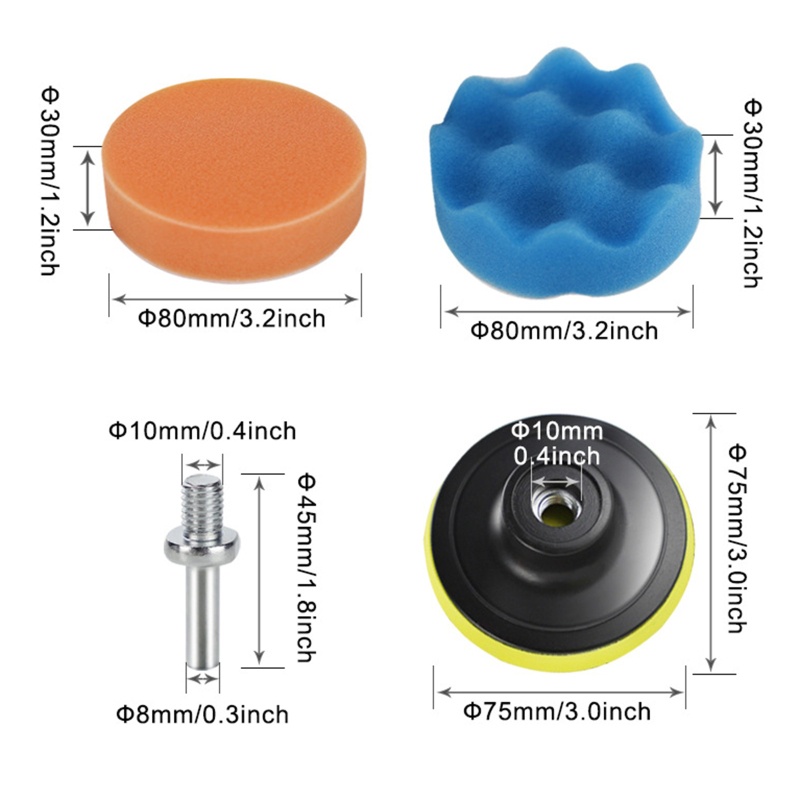 Bộ Đệm Đánh Bóng Xe Hơi Chống Trầy Xước Tiện Dụng