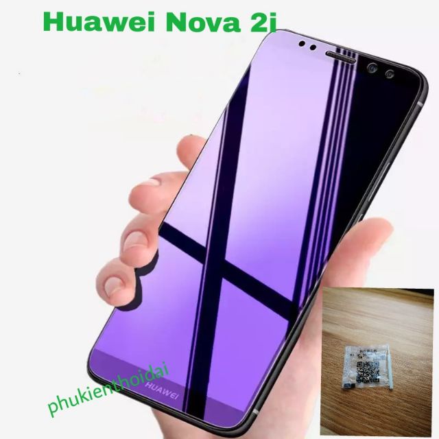 Huawei Nova 2i 💝FREESHIP Từ 50k💝 Cường lực tím chống tia UV hại mắt tím tặng keo chống hở mép tím ( không full màn )để