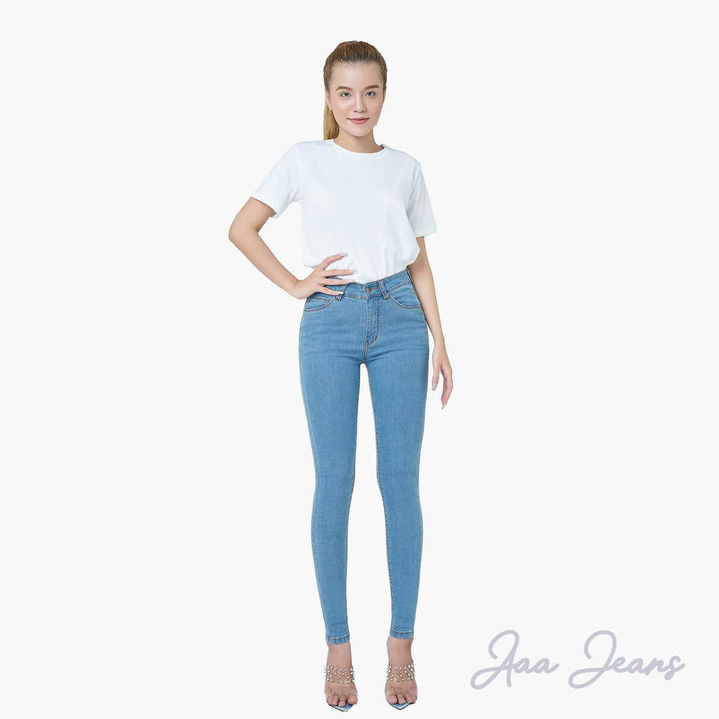 Quần Jean Pha Sợi Cà Phê Aaa Jeans Dáng Skinny Lưng Cao - Ucsd Coffee