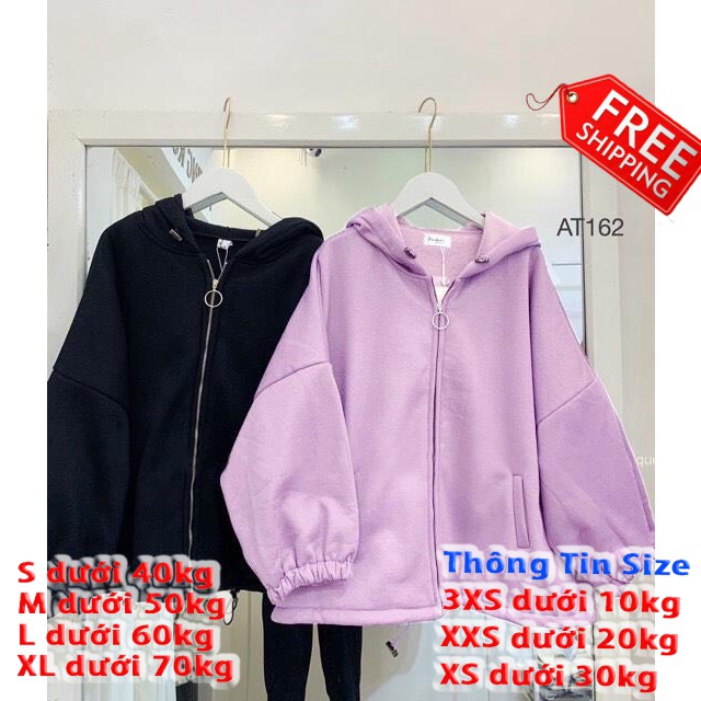 [FREESHIP] Áo khoác nữ form rộng đi học, áo hoodie nữ form rộng có dây kéo cánh dơi - Thời Trang Nữ 4YOUNG