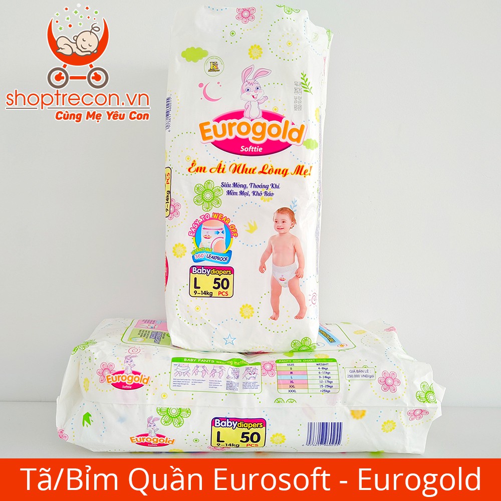 [Tả Euro Soft Hàng Nhập Khẩu] Combo 100 miếng tã / bỉm quần Euro Soft cao cấp M/L/XL/XXL