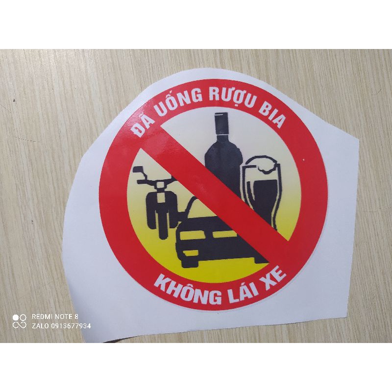 Decal, logo ( đã uống rượubia không lái xe) dán ô tô, xe máy