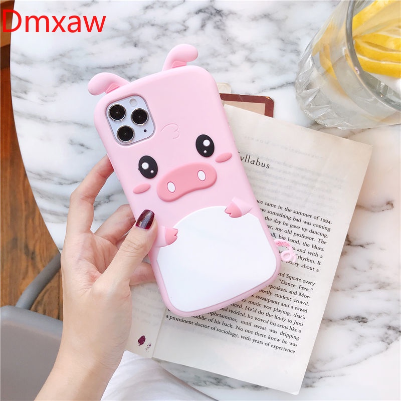 Ốp điện thoại TPU silicone heo hồng hoạt hình 3D thích hợp cho iPhone 12 Pro Max 12 Mini 11 Pro Max XS Max XR X 7 8 6