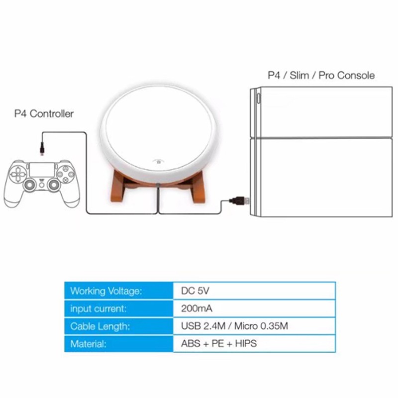 Thiết bị điều khiển trống mini Taiko No Tatsujin dành cho Sony PS4 Slim Pro