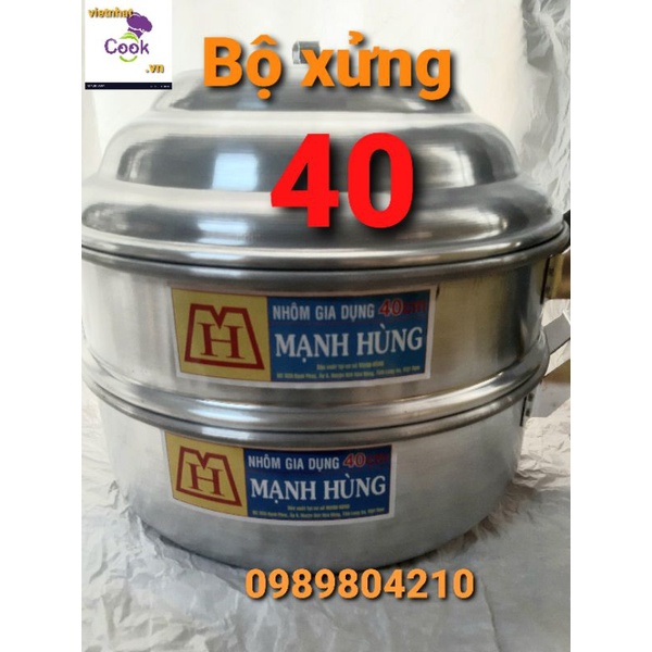 Xửng hấp nhôm Mạnh Hùng  size 40, xửng hấp bánh bao ,hải sản ,rau củ quả