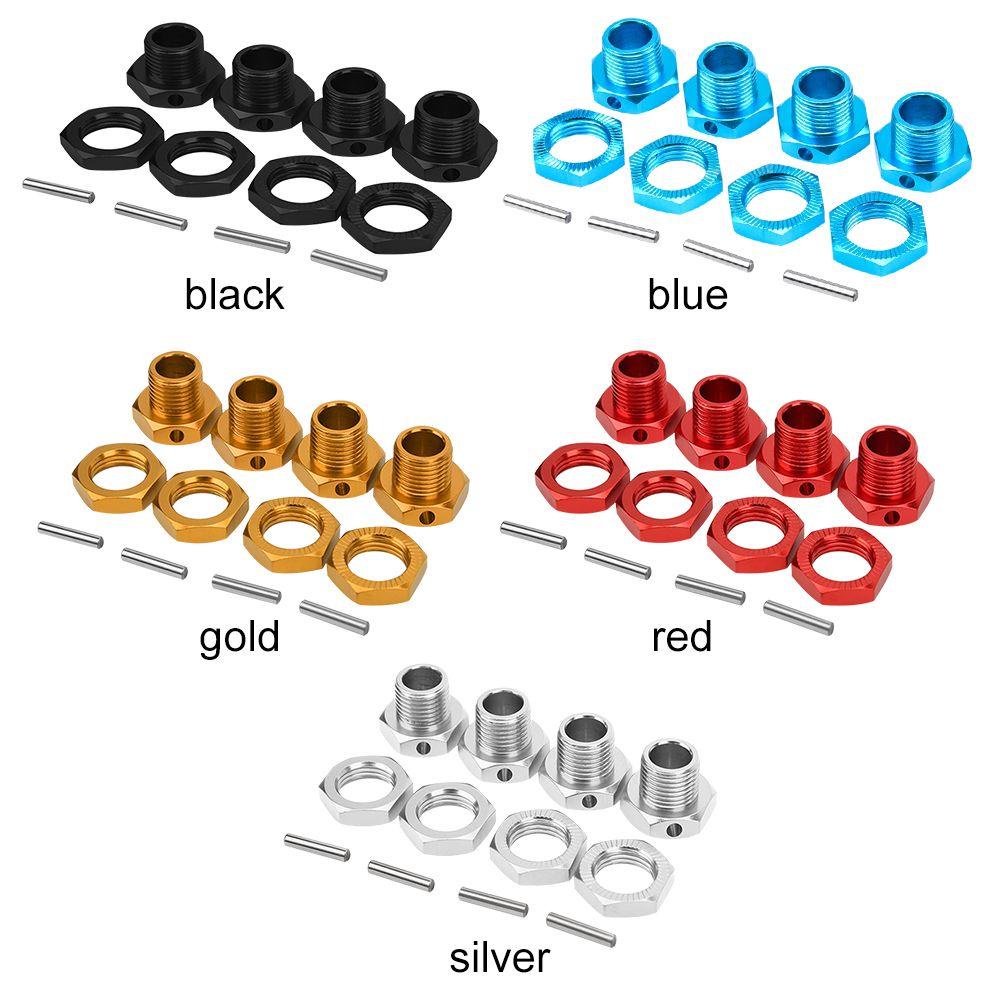 Bộ 4 Đầu Nối Bánh Xe 17mm Chất Lượng Cao Cho Mô Hình Xe Hơi Điều Khiển Từ Xa 1 / 8