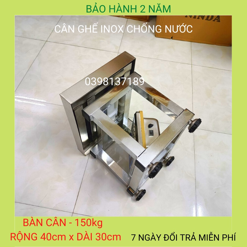 cân ghế điện tử ( 150kg &amp; 300kg ) inox chống nước toàn phần,dùng cho cân các mặt hàng khối lượng lớn ( BH 24 tháng )